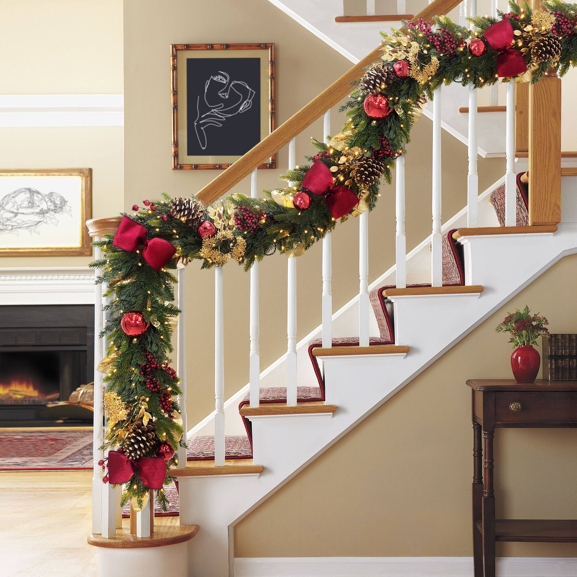 6ft. Pre-Lit Adorned Artificial Garland